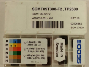 SECO瑞典山高刀具SCMT250924T-F2 TP200正方形车刀片