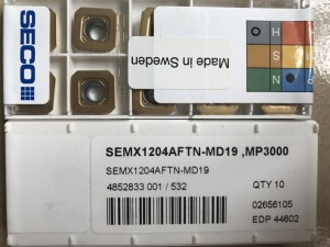 瑞典山高铣削刀片SEMX1204AFTN-MD19 MK1500瑞典山高刀具